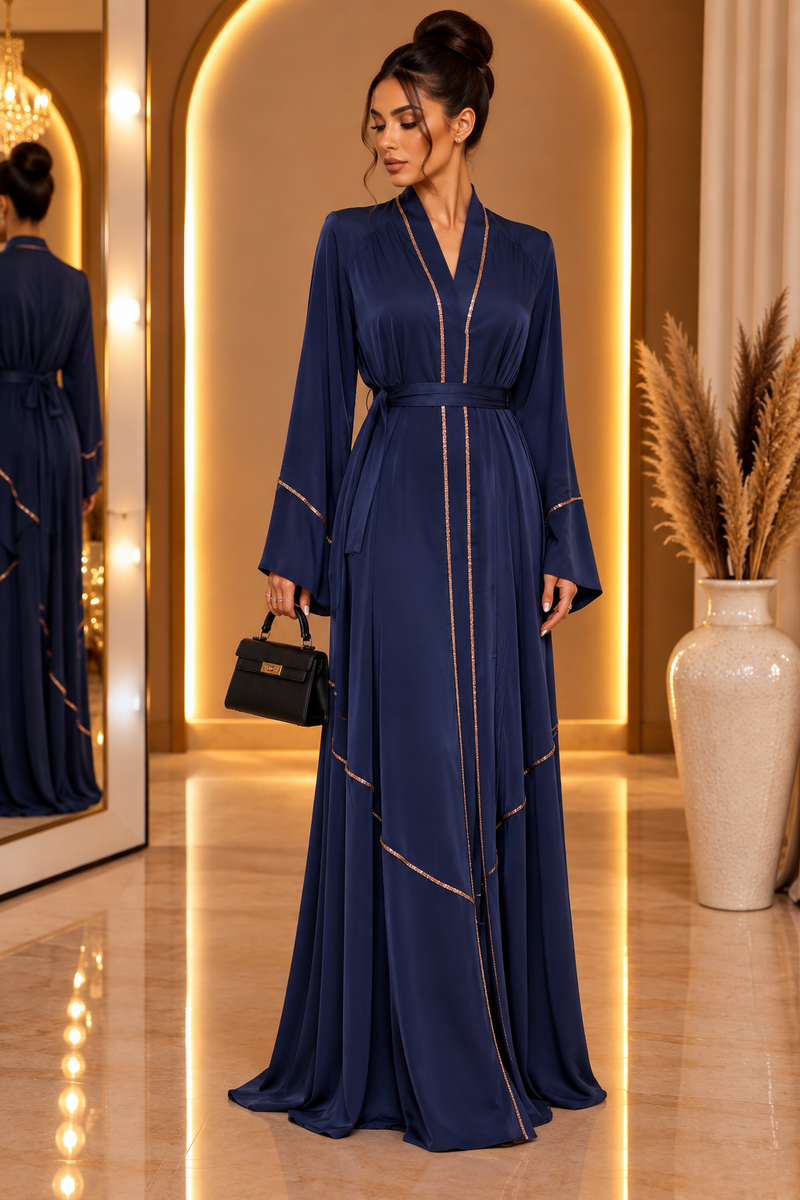 Abaya bleue et or