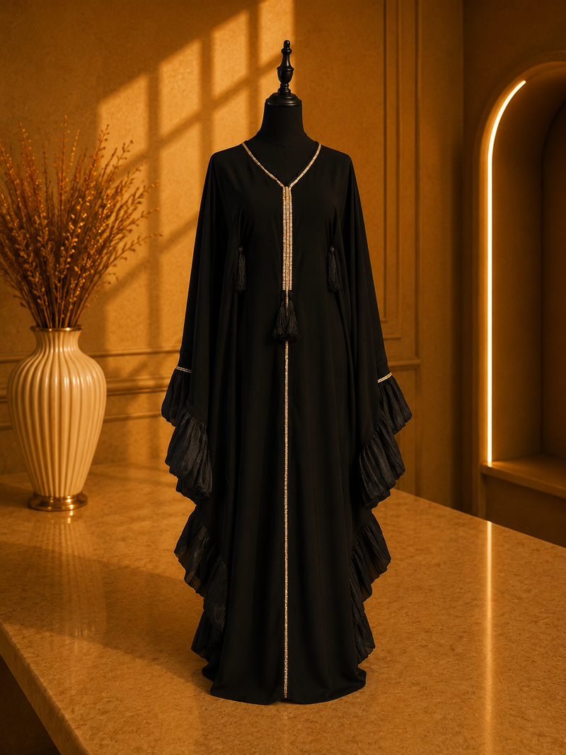 Abaya noire et or