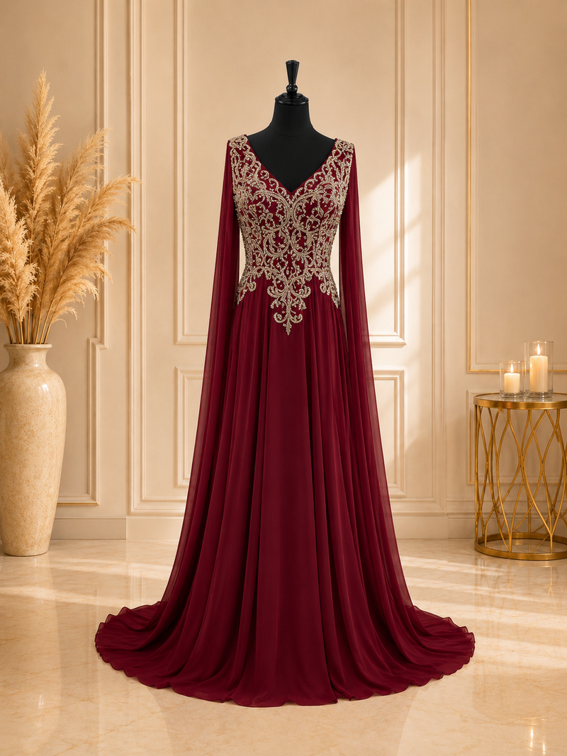 Robe soultana bordeaux