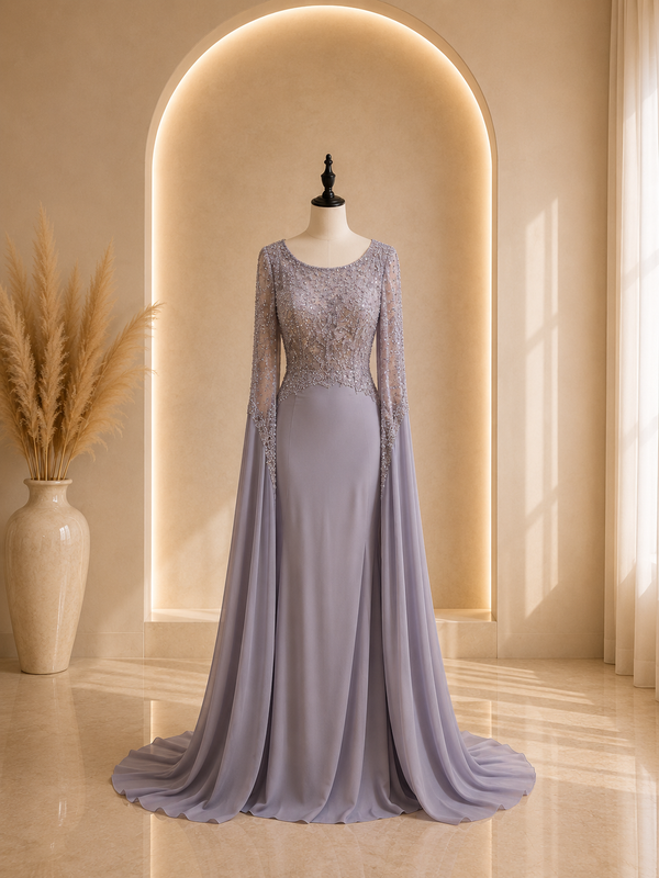 Robe cape violette