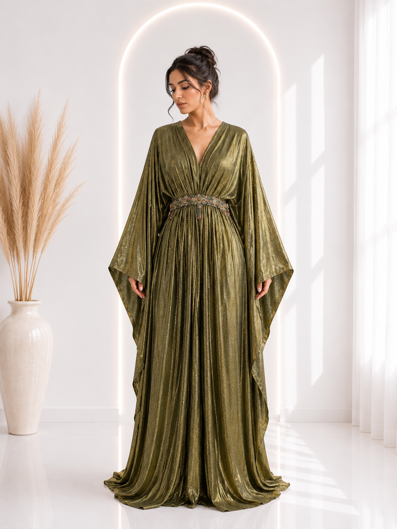 Abaya verte pailleté