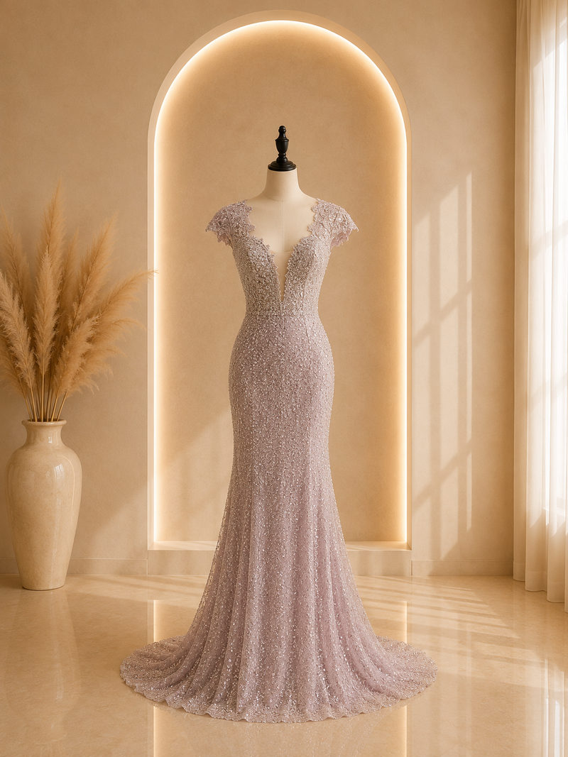 Robe sirène rose