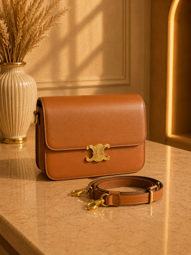 Sac Bandoulière Camel Élégance