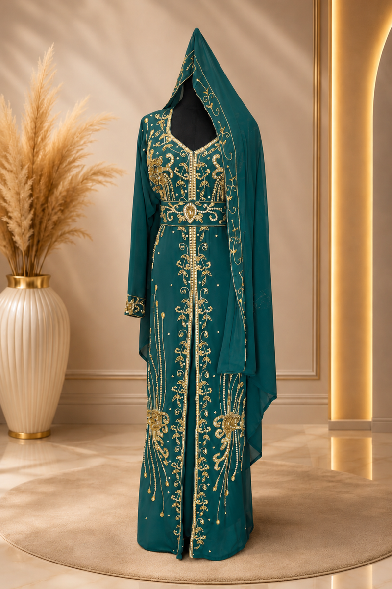 Caftan élégant Royale vert