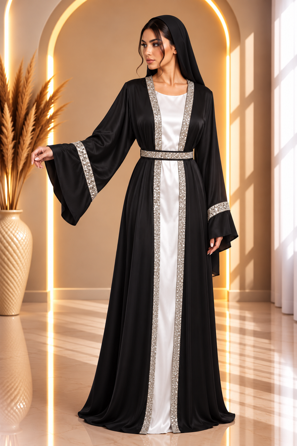 Abaya noir et blanc