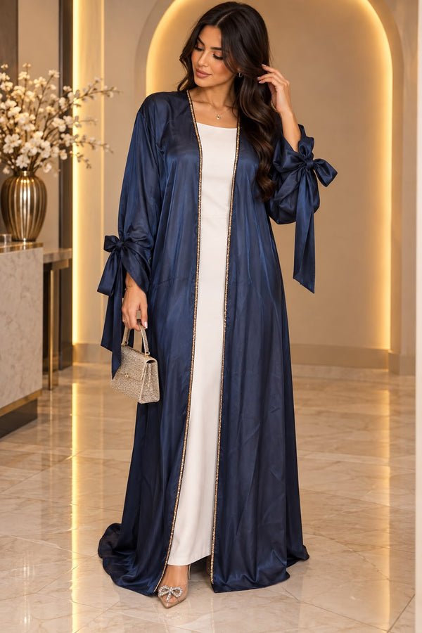 Abaya à noeud bleue