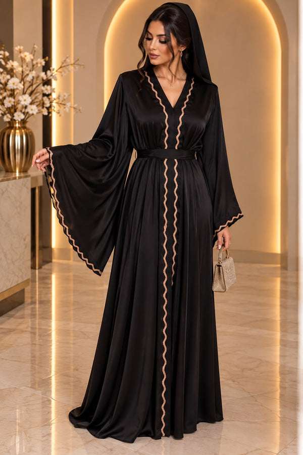 Abaya noire et or