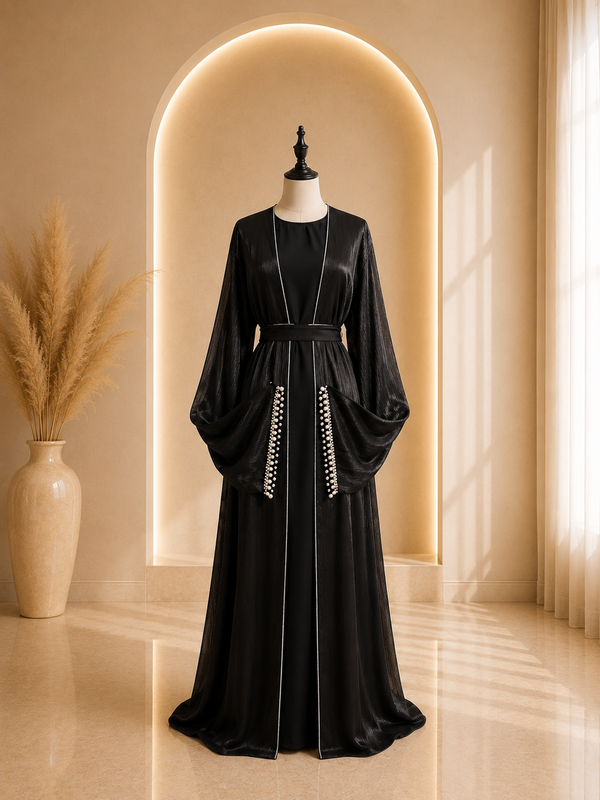 Abaya noire et blanche