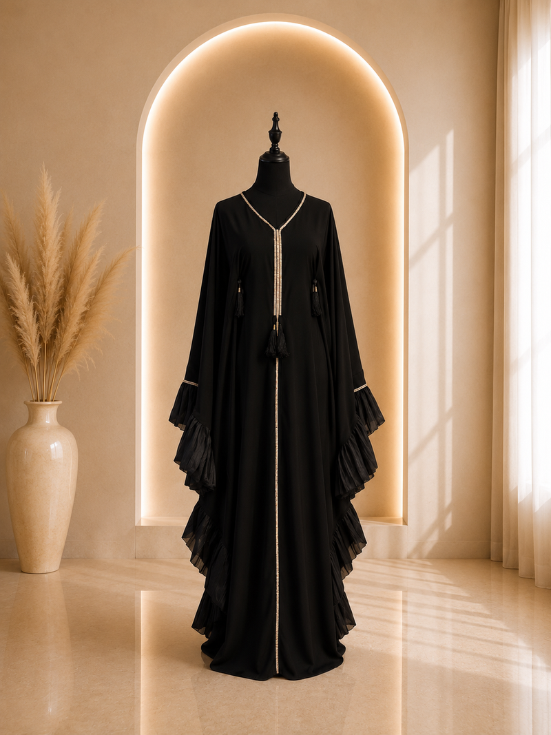 Abaya noire et or