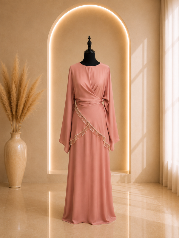 Abaya Satin Rose
