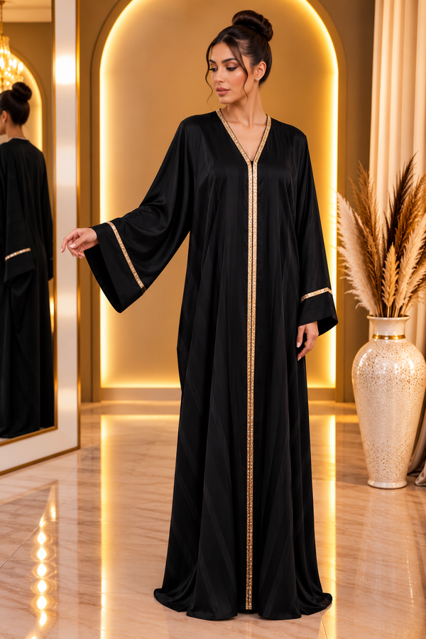 Abaya noir et or