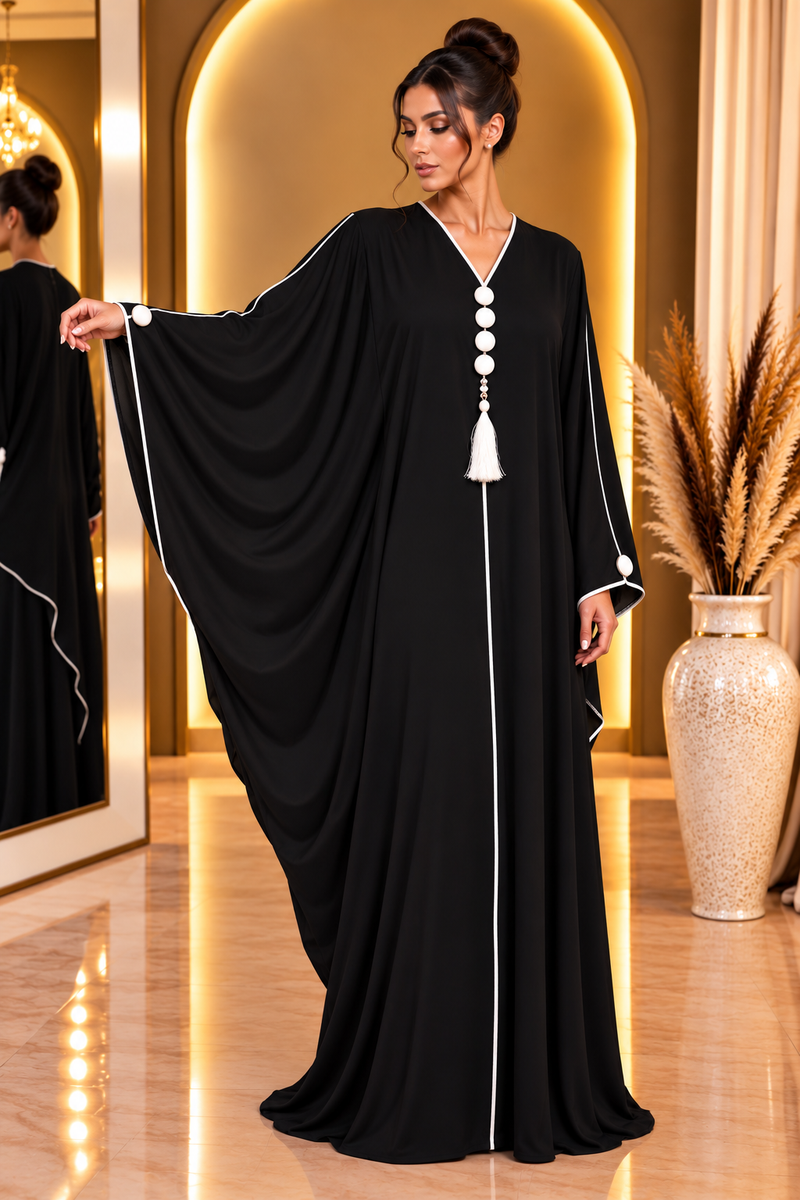 Abaya noir et blanc
